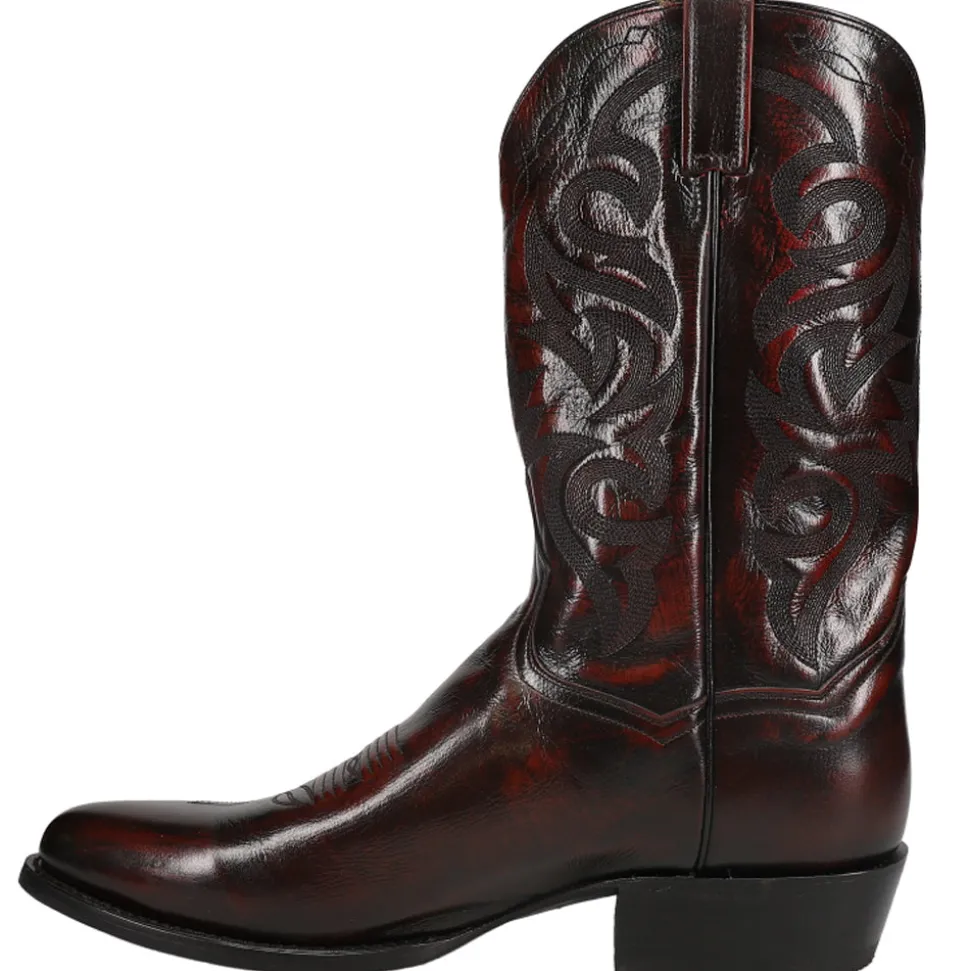 Milwaukee Embroidered Round Toe Cowboy Boots