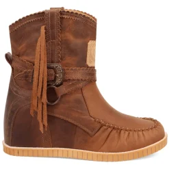 Montauk Fringe Round Toe Moccasin Boots