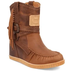 Montauk Fringe Round Toe Moccasin Boots