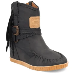 Montauk Fringe Round Toe Moccasin Boots
