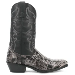 Monty Snake Print Pointed Toe Pull On Cowboy Boots