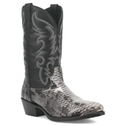 Monty Snake Print Pointed Toe Pull On Cowboy Boots