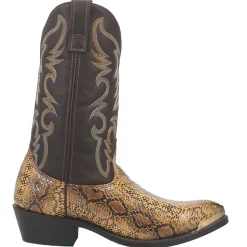 Monty Snake Print Pointed Toe Pull On Cowboy Boots