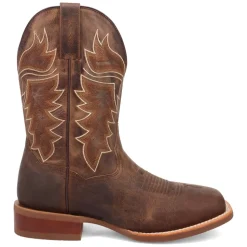 Morris Embroidered Square Toe Pull On Cowboy Boots