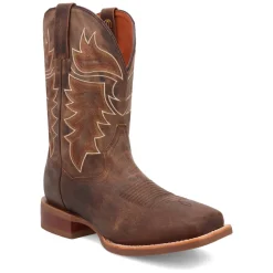 Morris Embroidered Square Toe Pull On Cowboy Boots