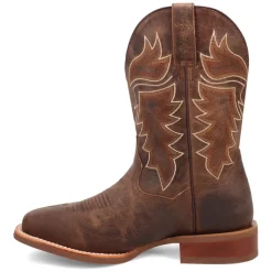 Morris Embroidered Square Toe Pull On Cowboy Boots