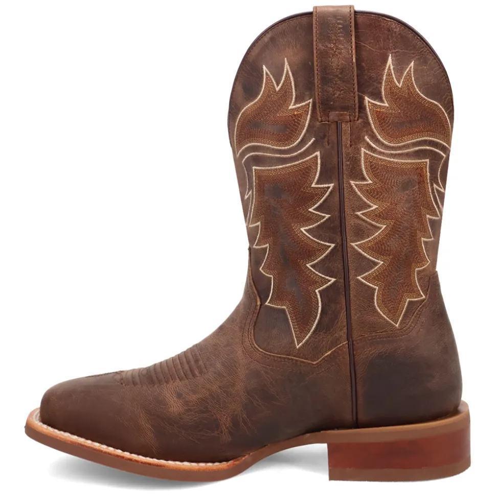 Morris Embroidered Square Toe Pull On Cowboy Boots