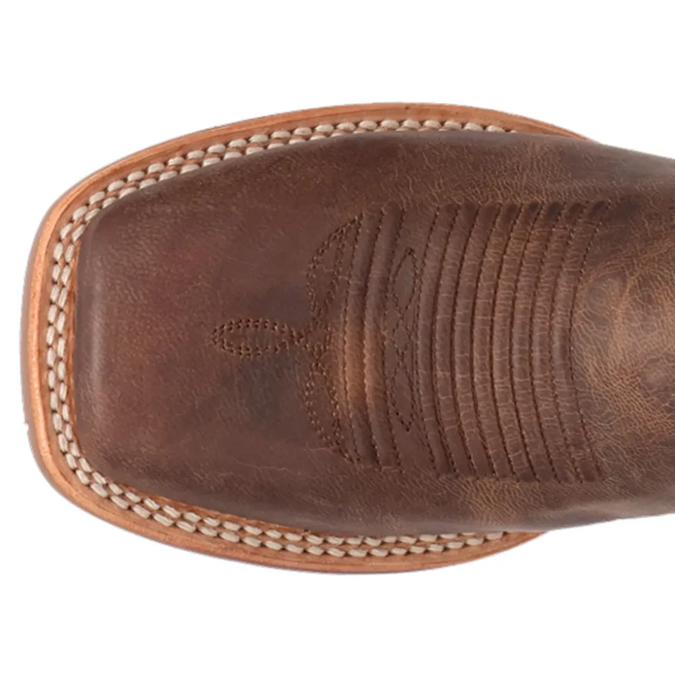 Morris Embroidered Square Toe Pull On Cowboy Boots