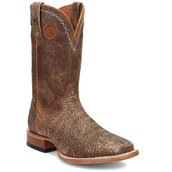 Murray Embroidered Bison Square Toe Pull On Cowboy Boots