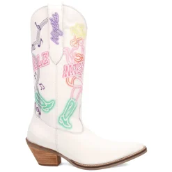 Nashville Nights Embroidered Graphic Snip Toe Cowboy Boots