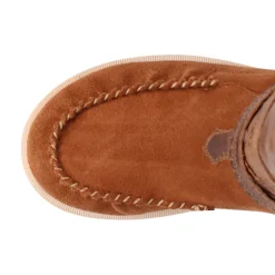 Natchez Fringe Round Toe Moccasin Boots