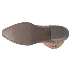 Outlaw Embroidered Ostrich Print Snip Toe Cowboy Boots