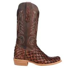 Pirarucu Embroidered Narrow Square Toe Cowboy Boots