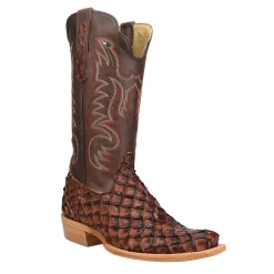 Pirarucu Embroidered Narrow Square Toe Cowboy Boots