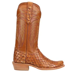 Pirarucu Embroidered Narrow Square Toe Cowboy Boots