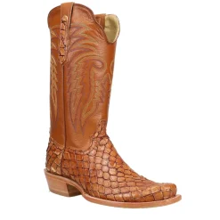 Pirarucu Embroidered Narrow Square Toe Cowboy Boots