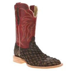 Pirarucu Embroidered Wide Square Toe Cowboy Boots