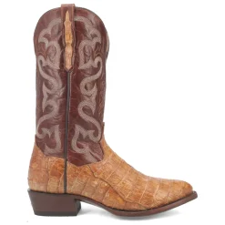 Primetime Caiman Embroidered Round Toe Pull On Cowboy Boots