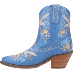 Primrose Metallic Embroidered Floral Snip Toe Cowboy Booties