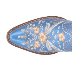Primrose Metallic Embroidered Floral Snip Toe Cowboy Booties