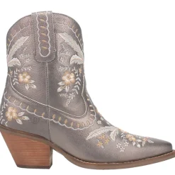 Primrose Metallic Embroidered Floral Snip Toe Cowboy Booties