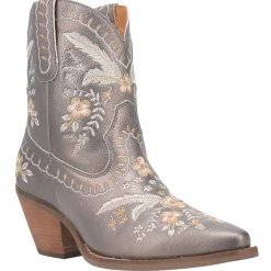 Primrose Metallic Embroidered Floral Snip Toe Cowboy Booties