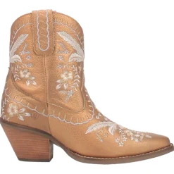 Primrose Metallic Embroidered Floral Snip Toe Cowboy Booties