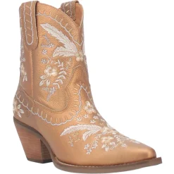 Primrose Metallic Embroidered Floral Snip Toe Cowboy Booties