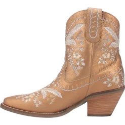 Primrose Metallic Embroidered Floral Snip Toe Cowboy Booties