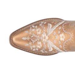 Primrose Metallic Embroidered Floral Snip Toe Cowboy Booties