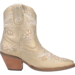 Primrose Metallic Embroidered Floral Snip Toe Cowboy Booties