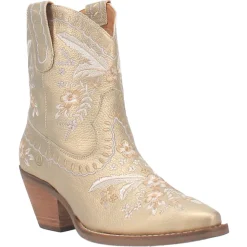 Primrose Metallic Embroidered Floral Snip Toe Cowboy Booties