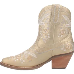 Primrose Metallic Embroidered Floral Snip Toe Cowboy Booties