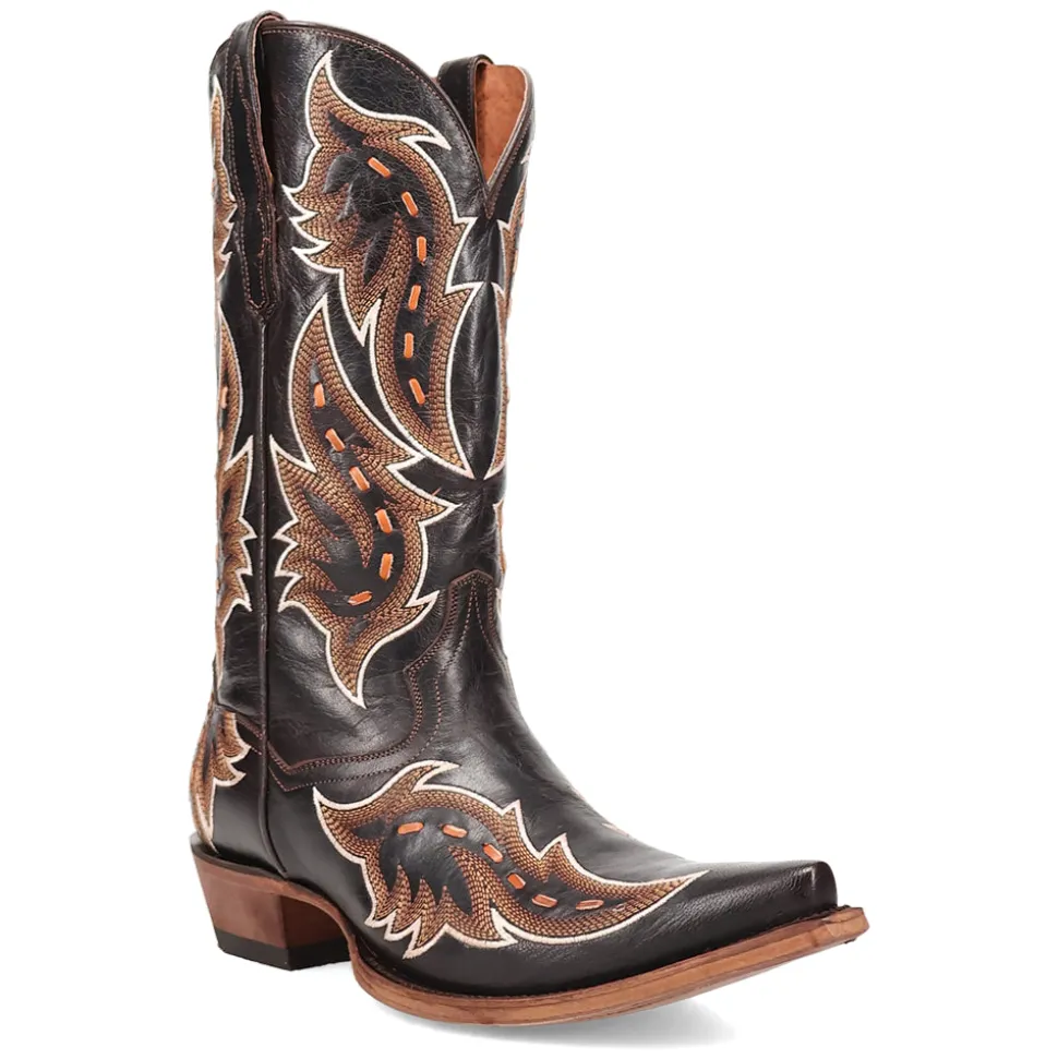 Racer Embroidered Snip Toe Cowboy Boots