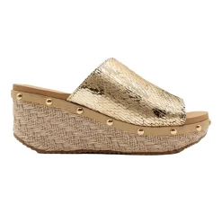Ravine Metallic Studded Wedge Sandals