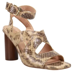 Reina City Snake Print Ankle Strap Sandals