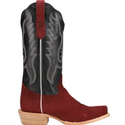 Rhubarb Rough Out Embroidered Square Toe Cowboy Boots