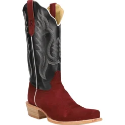 Rhubarb Rough Out Embroidered Square Toe Cowboy Boots