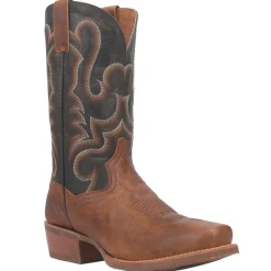 Richland Embroidered Square Toe Pull On Cowboy Boots
