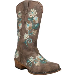 Riley Floral Embroidery Snip Toe Cowboy Boots