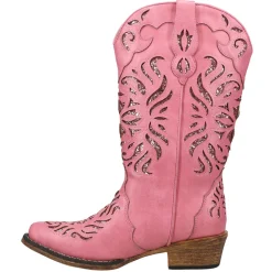 Riley Glitter Tooled Inlay Snip Toe Cowboy Boots