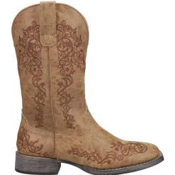 Riley Scroll Embroidered Snip Toe Cowboy Boots