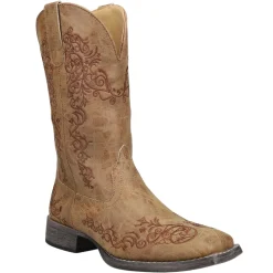 Riley Scroll Embroidered Snip Toe Cowboy Boots