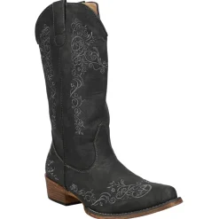 Riley Scroll Embroidered Snip Toe Cowboy Boots