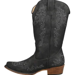 Riley Scroll Embroidered Snip Toe Cowboy Boots