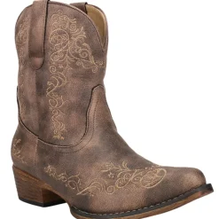Riley Scroll Embroidered Snip Toe Cowboy Boots