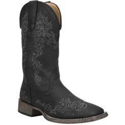Riley Scroll Embroidered Snip Toe Cowboy Boots