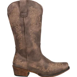 Riley Scroll Embroidery Snip Toe Cowboy Boots