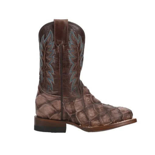 River Pirarucu Print Square Toe Cowboy Boots (Little Kid)