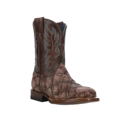 River Pirarucu Print Square Toe Cowboy Boots (Little Kid)